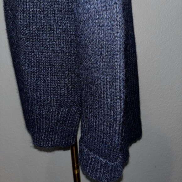 SEAFARER Made in Italy Alpaca Wool Blend Hooded Navy Long Sleeve Sweater EUC -S - Picture 4 of 8